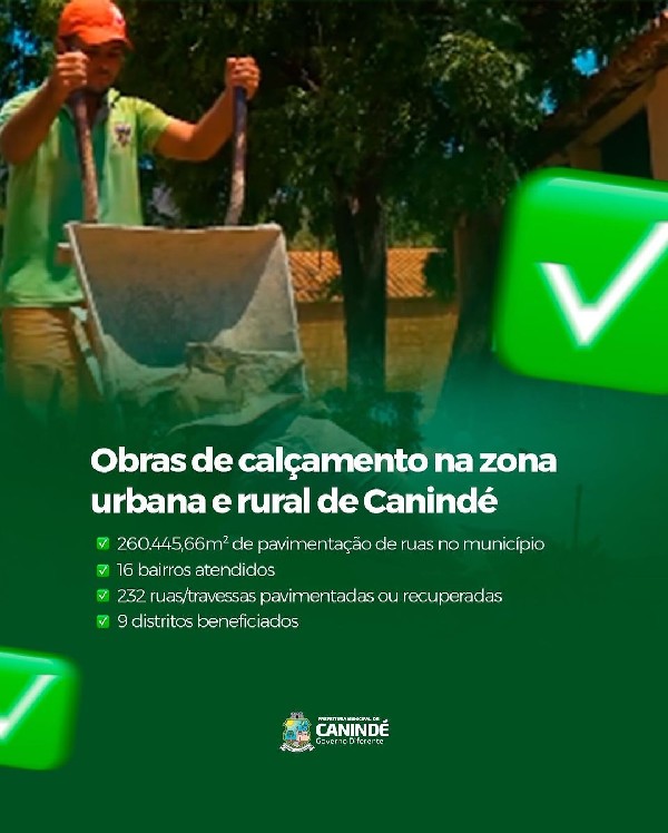 Investimentos em Calçamento na Sede e Zona Rural de Canindé